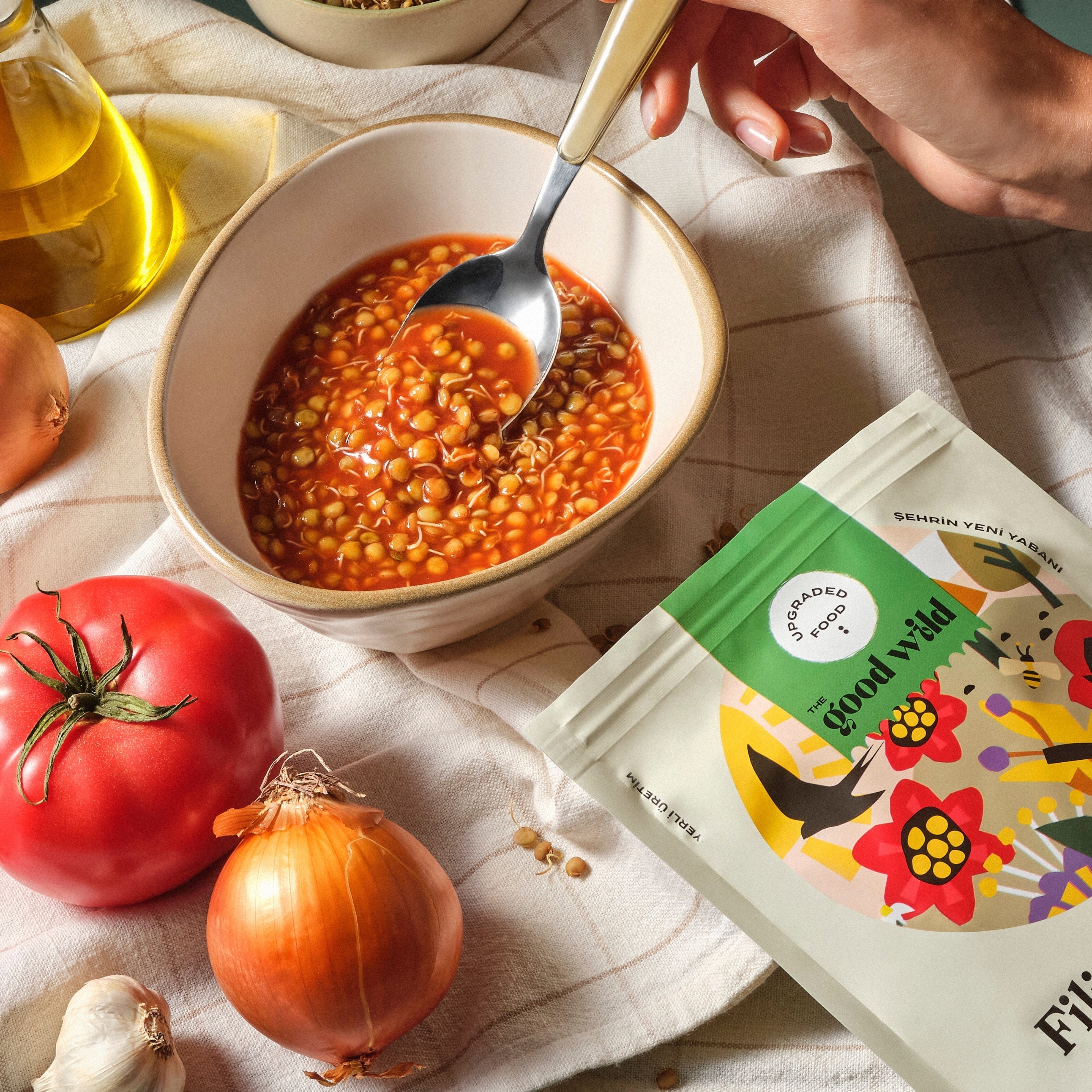 Filizlendirilmiş Yeşil Mercimek Yemeği