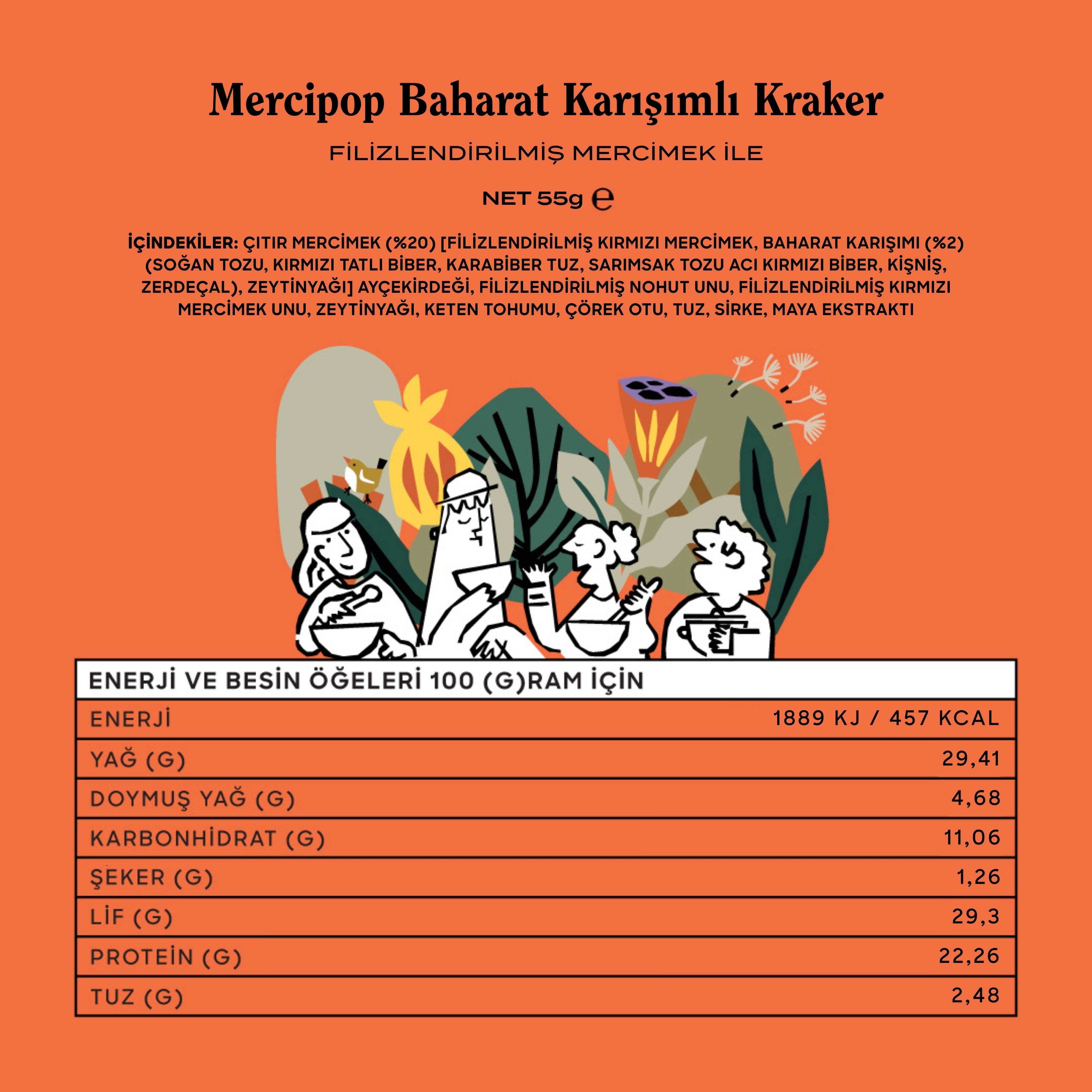 Mercipop Baharat Karışımlı Kraker, 3'lü Paket
