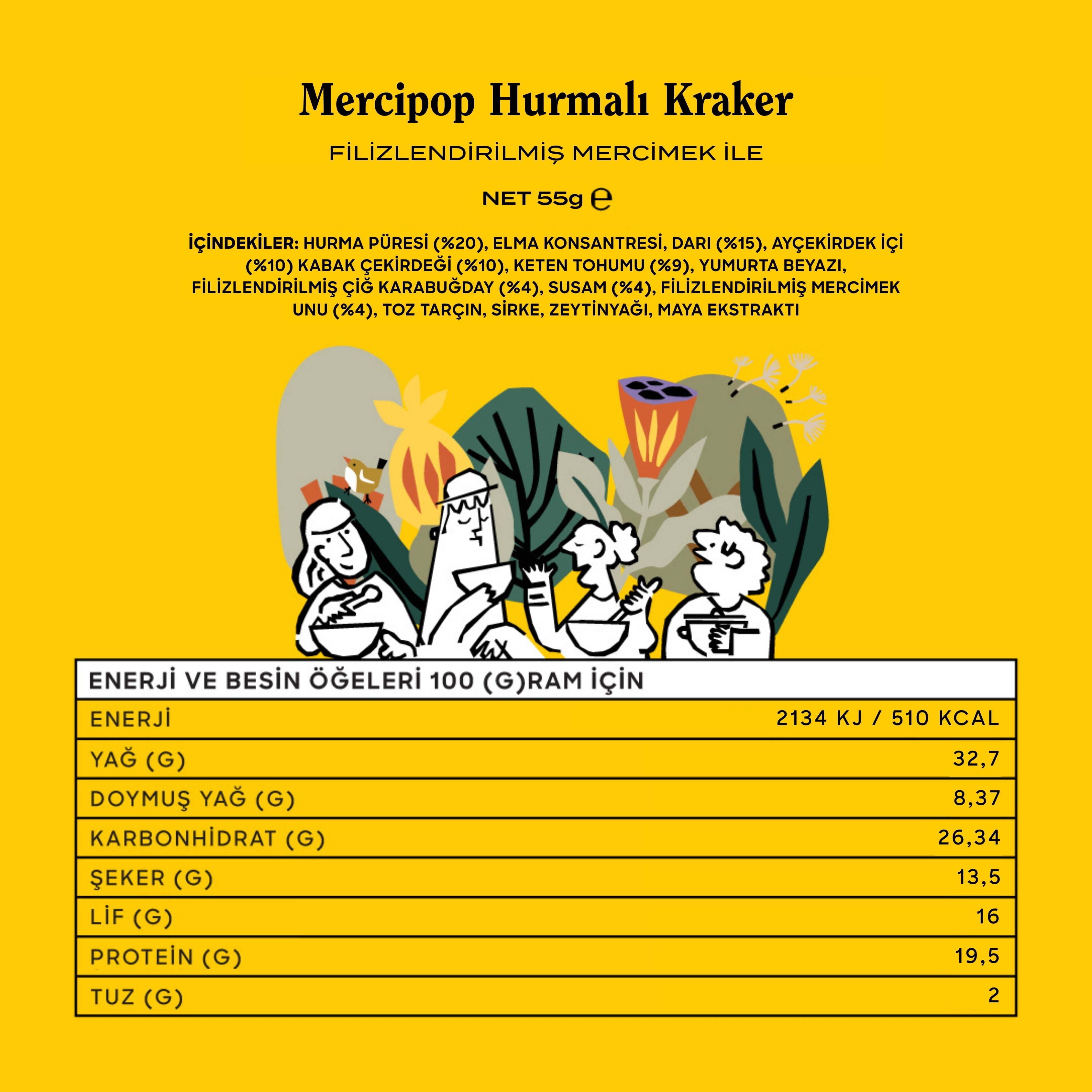 Mercipop Hurmalı Kraker, 3'lü Paket