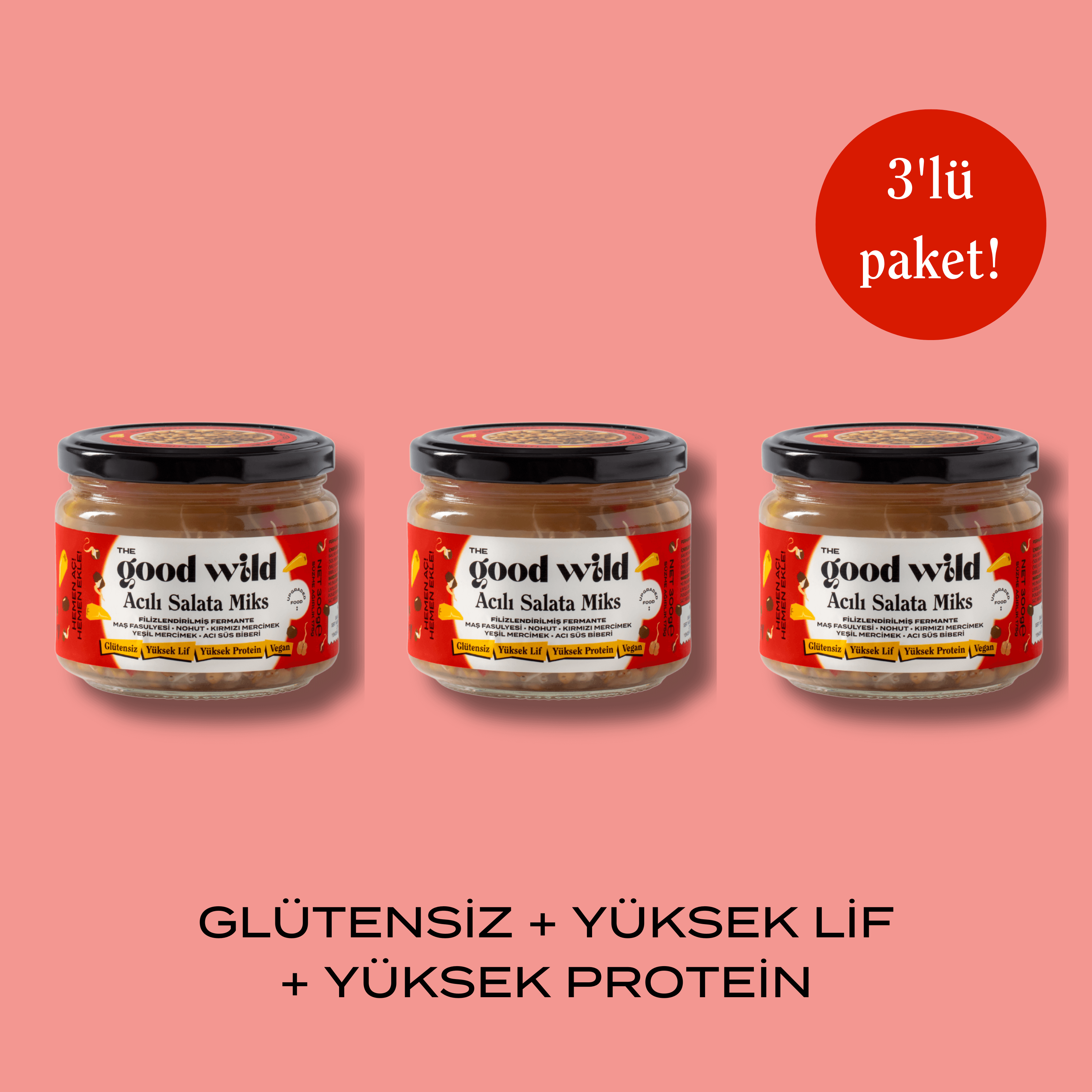 Fermante Acılı Salata Miks 3'lü Paket