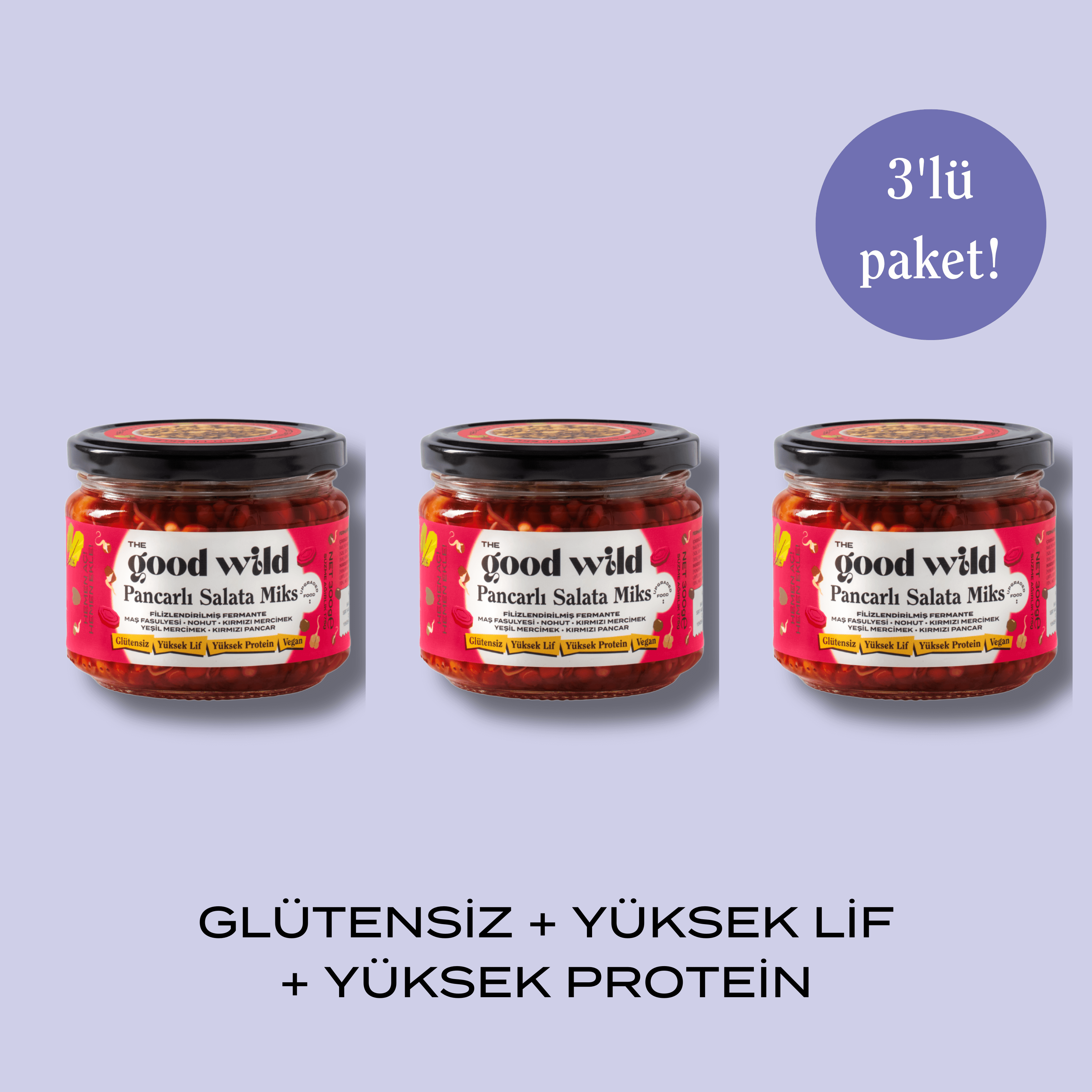 Fermante Pancarlı Salata Miks 3'lü Paket