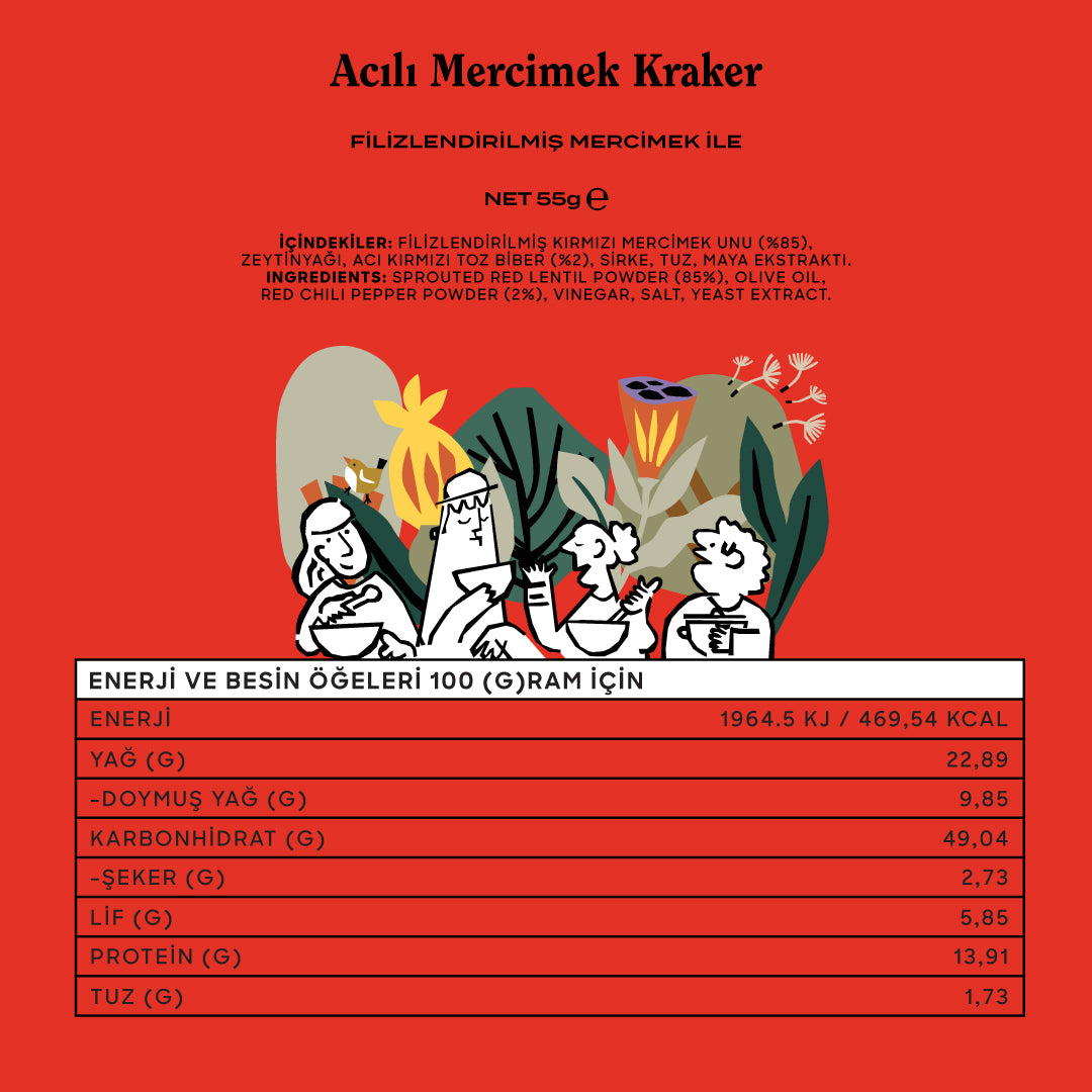Acılı Mercimek Kraker
