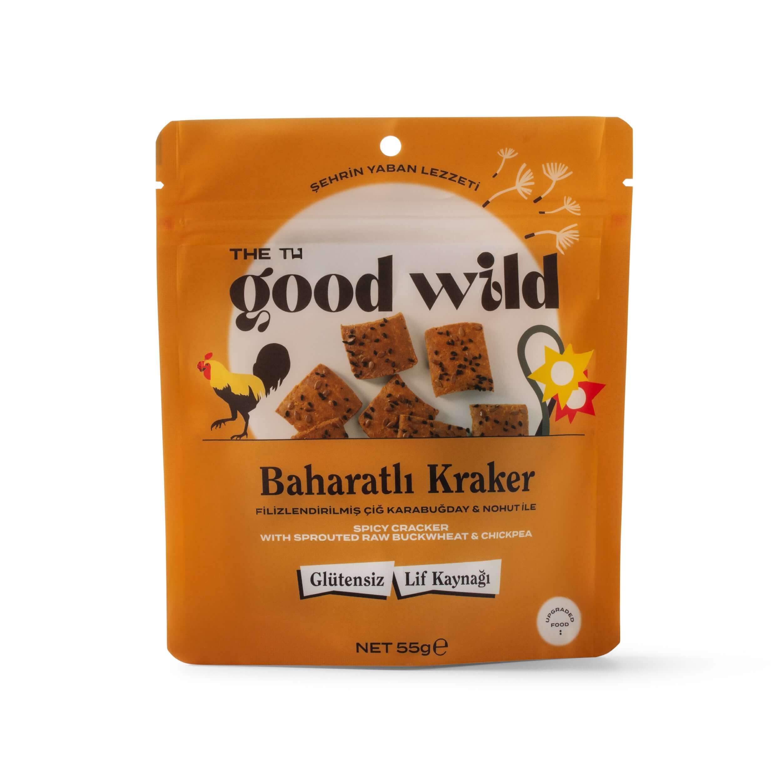 Baharatlı Kraker - Filizlendirilmiş çiğ karabuğday ve nohut ile hazırlanan tuzlu atıştırmalık.