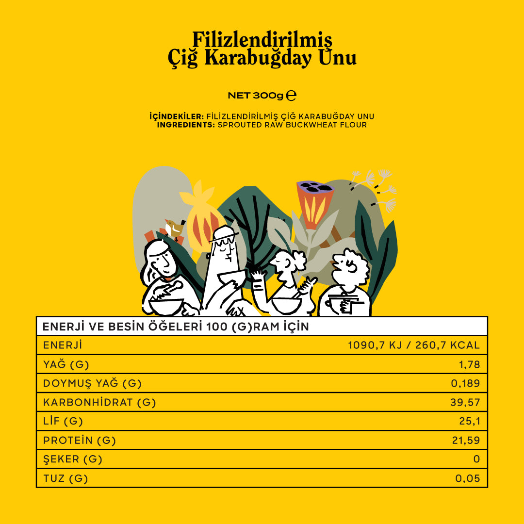 Glütensiz Filizlendirilmiş Çiğ Karabuğday Unu