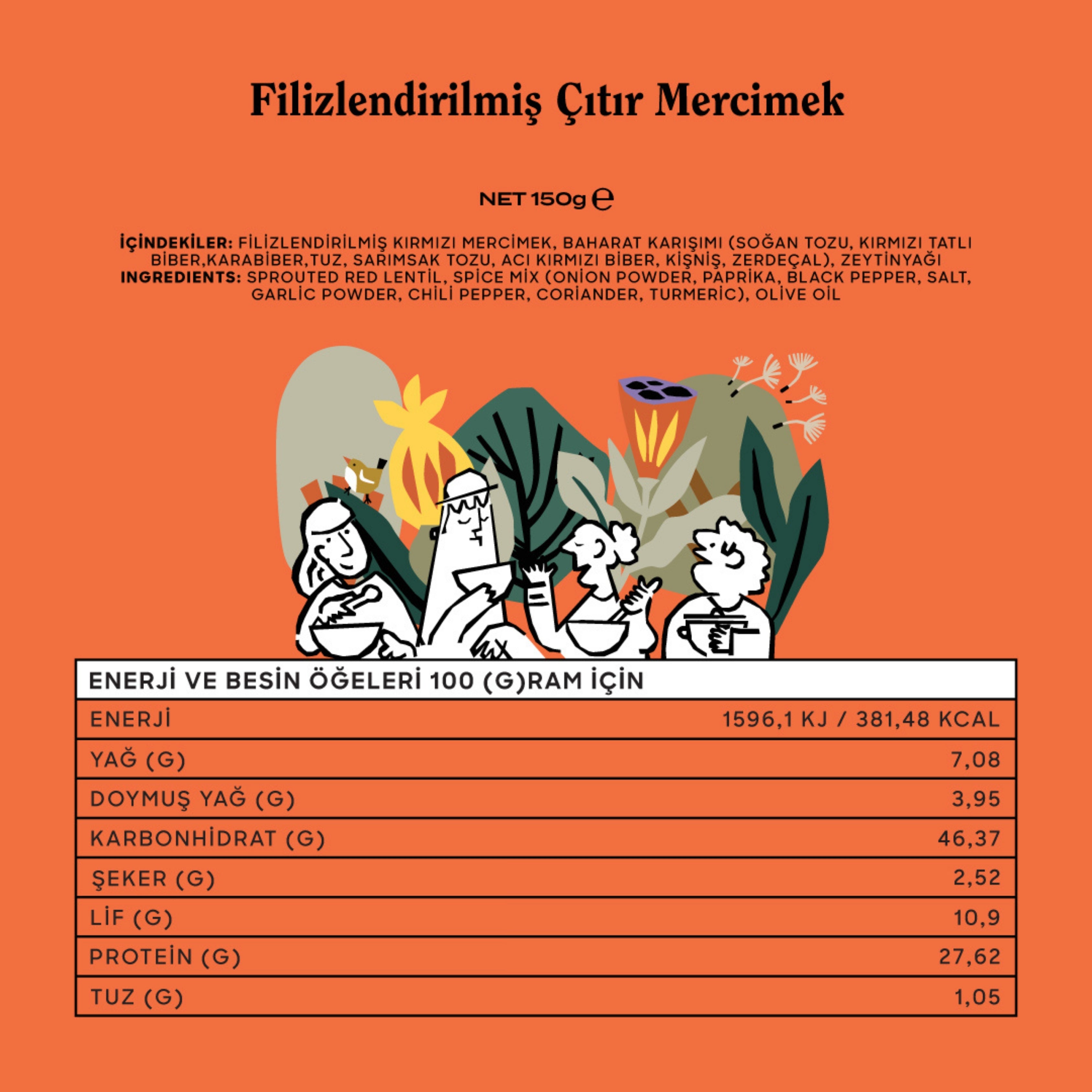 Filizlendirilmiş Çıtır Mercimek